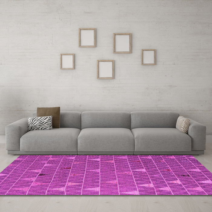 Machine Washable Abstract Pink Modern Rug in a Living Room, wshabs5141pnk