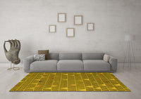 Machine Washable Abstract Yellow Modern Rug, wshabs5141yw