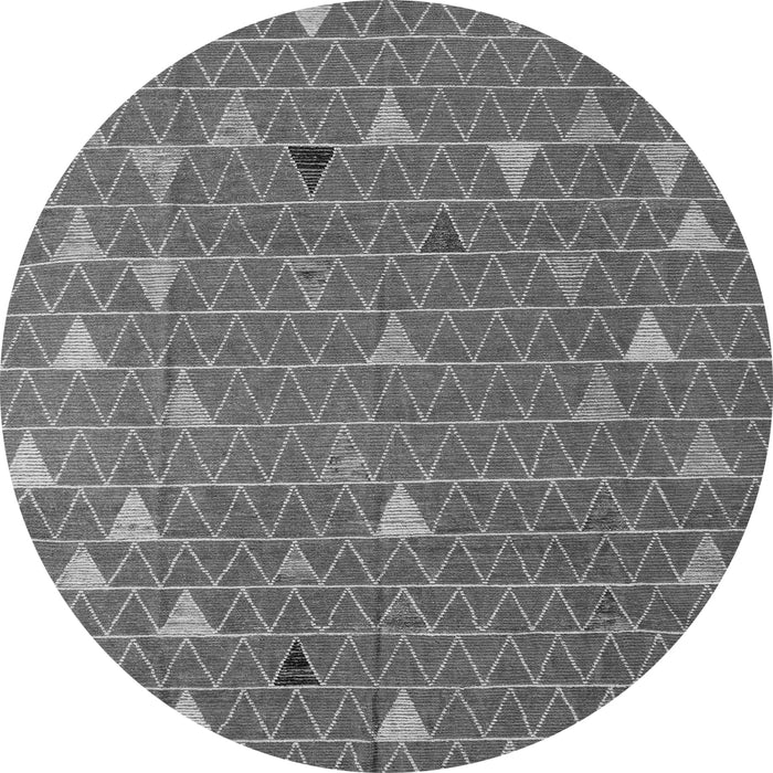 Round Machine Washable Abstract Gray Modern Rug, wshabs5141gry