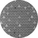 Round Machine Washable Abstract Gray Modern Rug, wshabs5141gry