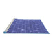 Sideview of Machine Washable Abstract Blue Modern Rug, wshabs5141blu