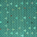 Square Abstract Turquoise Modern Rug, abs5141turq