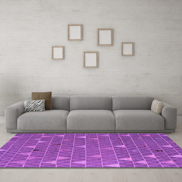 Machine Washable Abstract Purple Modern Area Rugs in a Living Room, wshabs5141pur