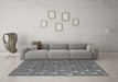 Machine Washable Abstract Gray Modern Rug in a Living Room,, wshabs5141gry