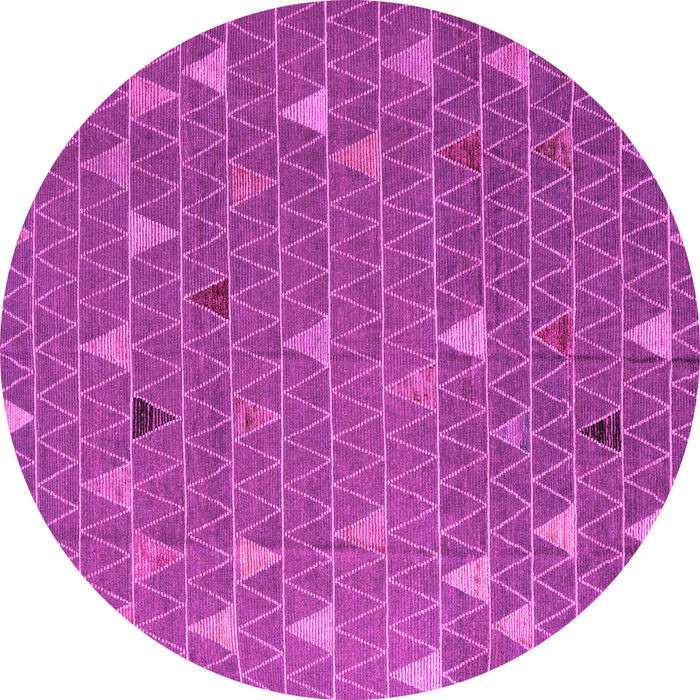 Round Machine Washable Abstract Pink Modern Rug, wshabs5141pnk
