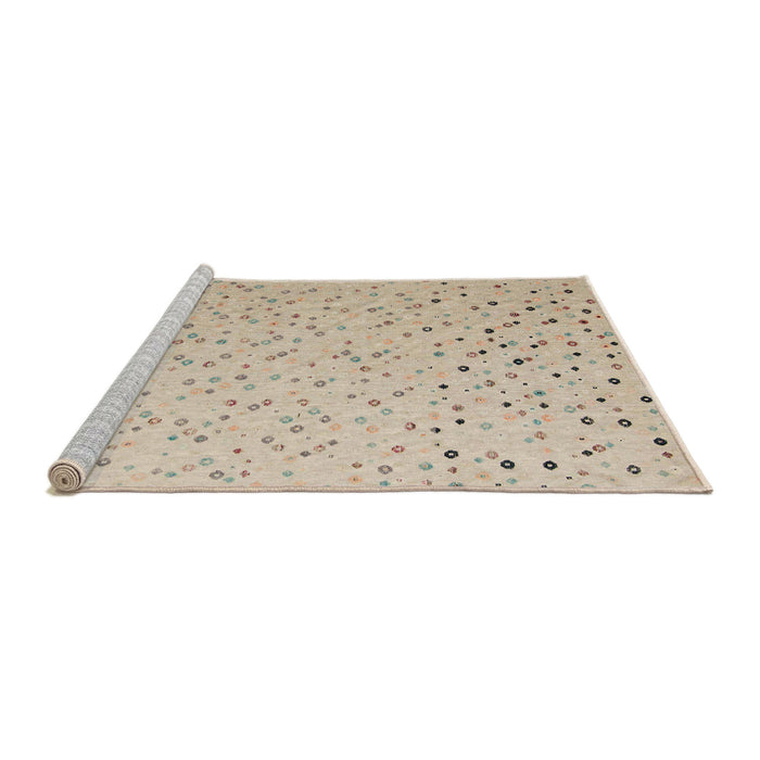 Sideview of Machine Washable Abstract Camel Brown Rug, wshabs5142