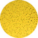 Round Abstract Yellow Modern Rug, abs5142yw