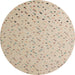 Round Abstract Camel Brown Modern Rug, abs5142