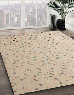 Abstract Camel Brown Modern Rug in Family Room, abs5142