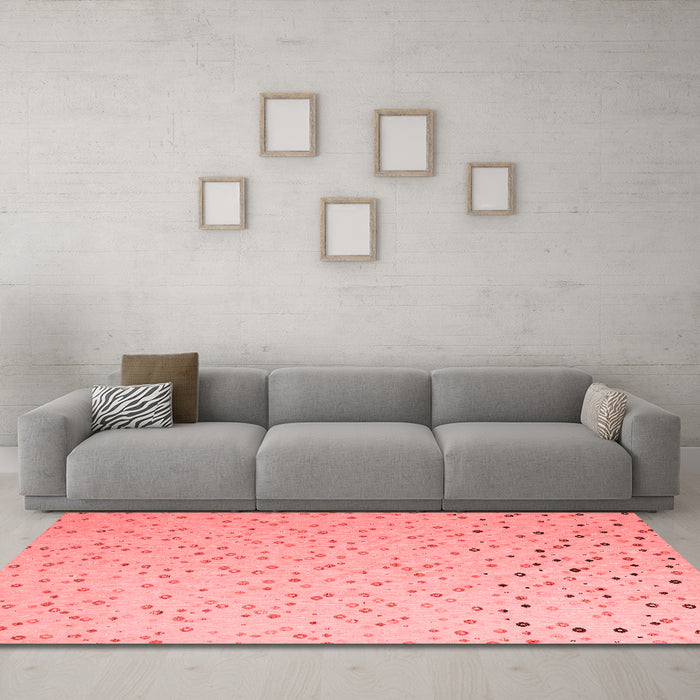 Modern Red Washable Rugs