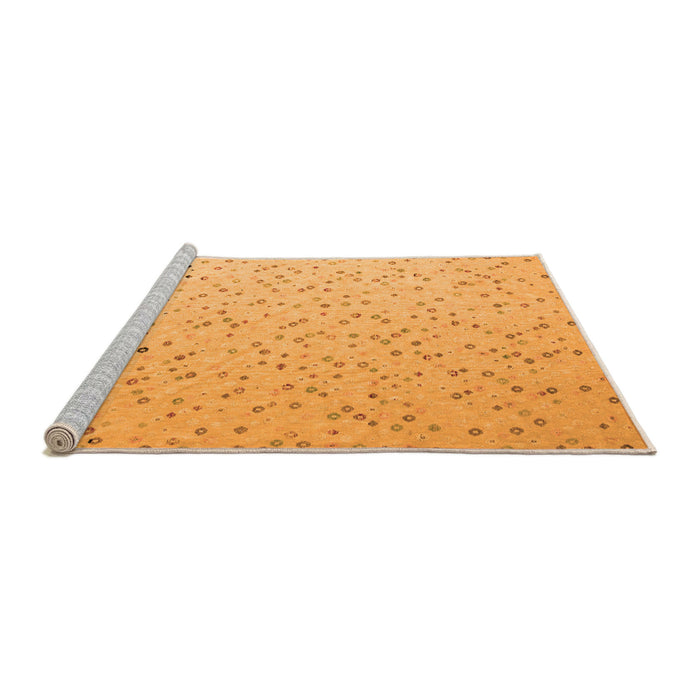 Sideview of Machine Washable Abstract Orange Modern Area Rugs, wshabs5142org