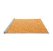 Sideview of Machine Washable Abstract Orange Modern Area Rugs, wshabs5142org