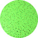 Round Machine Washable Abstract Green Modern Area Rugs, wshabs5142grn