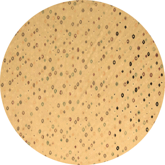Round Machine Washable Abstract Brown Modern Rug, wshabs5142brn