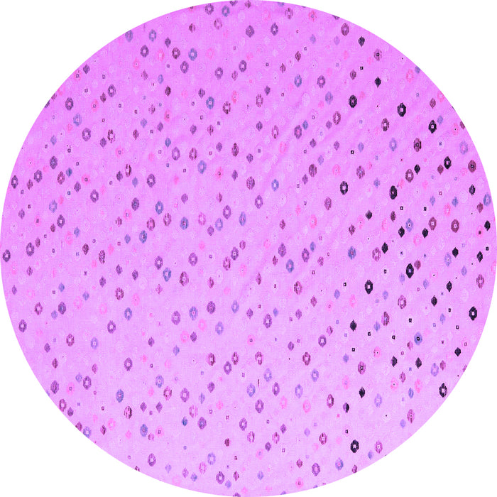 Round Machine Washable Abstract Purple Modern Area Rugs, wshabs5142pur