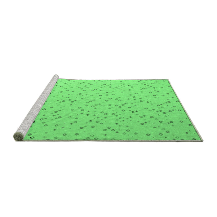 Sideview of Machine Washable Abstract Emerald Green Modern Area Rugs, wshabs5142emgrn