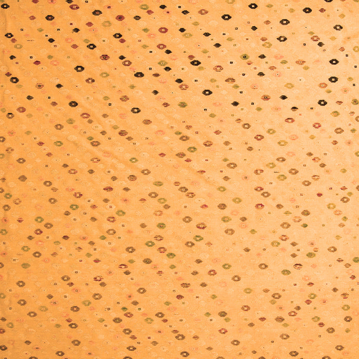 Square Machine Washable Abstract Orange Modern Area Rugs, wshabs5142org