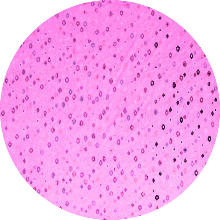 Round Abstract Pink Modern Rug, abs5142pnk