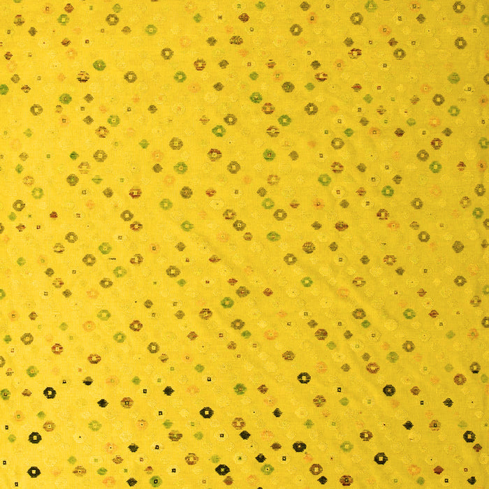 Machine Washable Abstract Yellow Modern Rug, wshabs5142yw