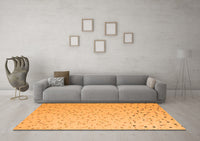 Machine Washable Abstract Orange Modern Rug, wshabs5142org