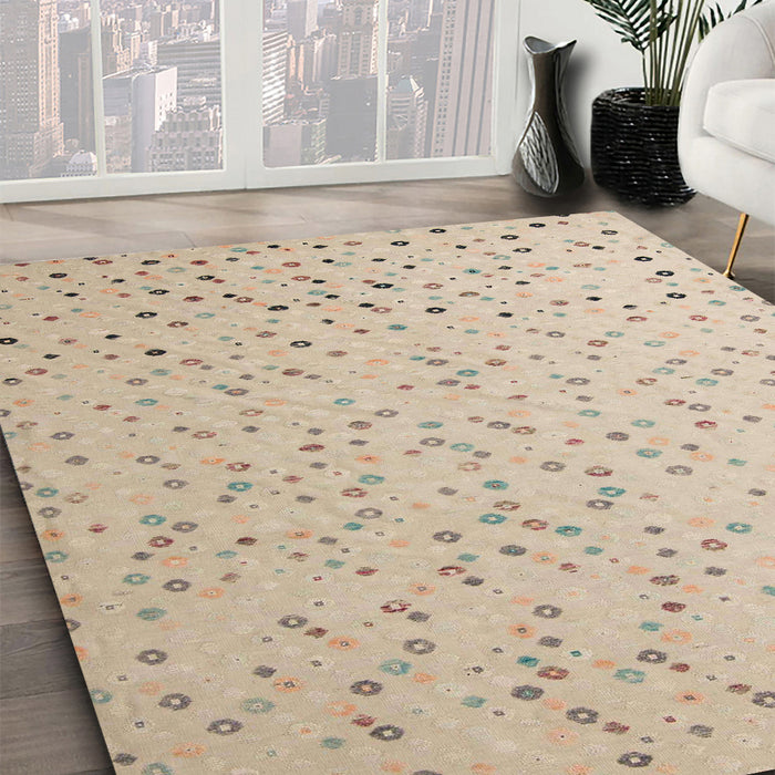 Machine Washable Abstract Camel Brown Rug in a Family Room, wshabs5142