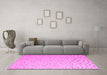 Machine Washable Abstract Pink Modern Rug in a Living Room, wshabs5142pnk