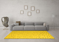 Machine Washable Abstract Yellow Modern Rug, wshabs5142yw