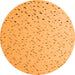 Round Machine Washable Abstract Orange Modern Area Rugs, wshabs5142org