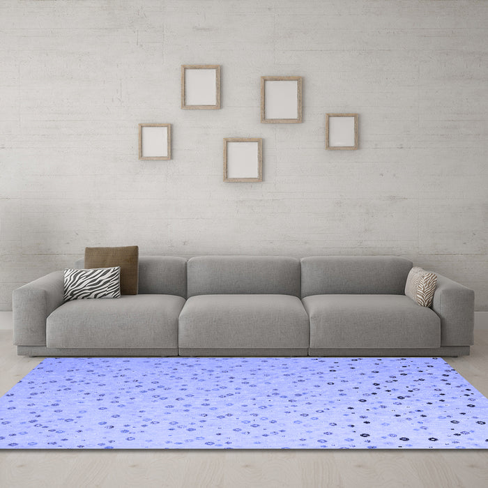 Machine Washable Abstract Blue Modern Rug in a Living Room, wshabs5142blu