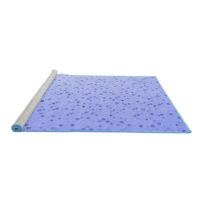 Sideview of Machine Washable Abstract Blue Modern Rug, wshabs5142blu
