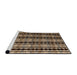 Sideview of Machine Washable Abstract Night Red Rug, wshabs5143