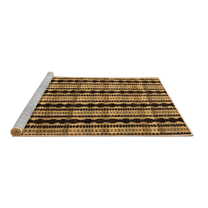 Sideview of Machine Washable Abstract Brown Modern Rug, wshabs5143brn