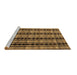 Sideview of Machine Washable Abstract Brown Modern Rug, wshabs5143brn