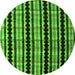 Round Abstract Green Modern Rug, abs5143grn