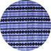 Round Machine Washable Abstract Blue Modern Rug, wshabs5143blu