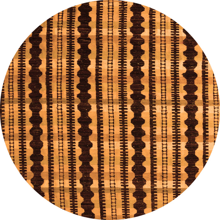 Round Abstract Orange Modern Rug, abs5143org