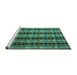 Sideview of Machine Washable Abstract Turquoise Modern Area Rugs, wshabs5143turq