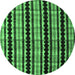 Round Abstract Emerald Green Modern Rug, abs5143emgrn