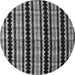 Round Machine Washable Abstract Gray Modern Rug, wshabs5143gry