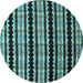 Round Abstract Light Blue Modern Rug, abs5143lblu