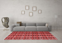 Machine Washable Abstract Red Modern Rug, wshabs5143red