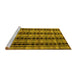 Sideview of Machine Washable Abstract Yellow Modern Rug, wshabs5143yw