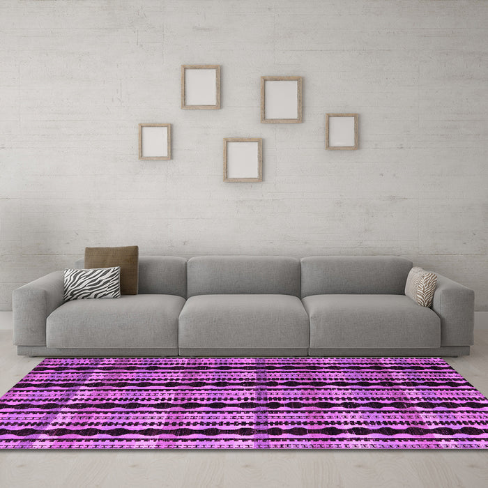 Machine Washable Abstract Purple Modern Area Rugs in a Living Room, wshabs5143pur