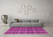 Machine Washable Abstract Pink Modern Rug in a Living Room, wshabs5143pnk