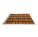 Sideview of Machine Washable Abstract Orange Modern Area Rugs, wshabs5143org