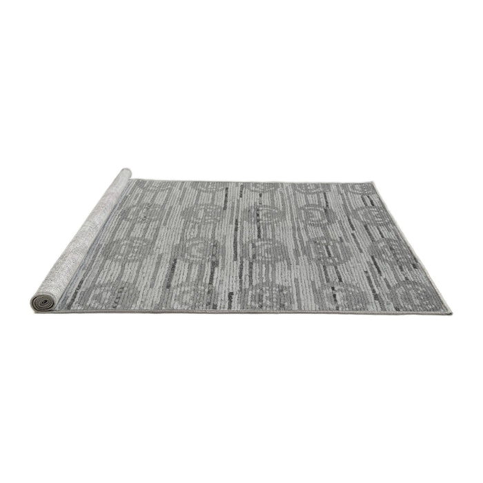 Sideview of Machine Washable Abstract Gray Modern Rug, wshabs5144gry