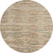 Round Abstract Dark Almond Brown Modern Rug, abs5144