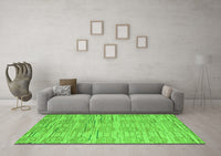 Machine Washable Abstract Green Modern Rug, wshabs5144grn