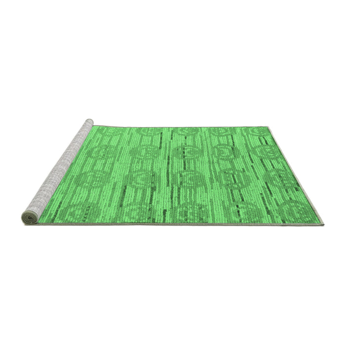 Sideview of Machine Washable Abstract Emerald Green Modern Area Rugs, wshabs5144emgrn