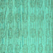 Square Abstract Turquoise Modern Rug, abs5144turq